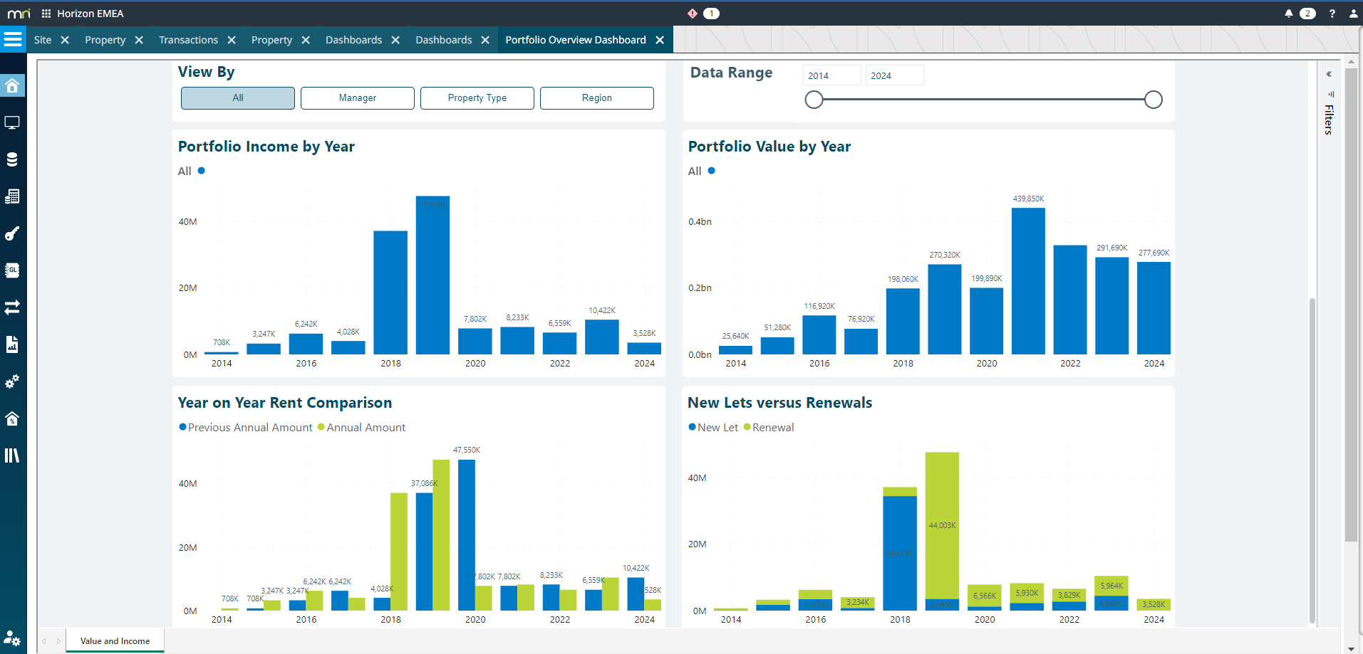 screenshot of MRI Commercial Management